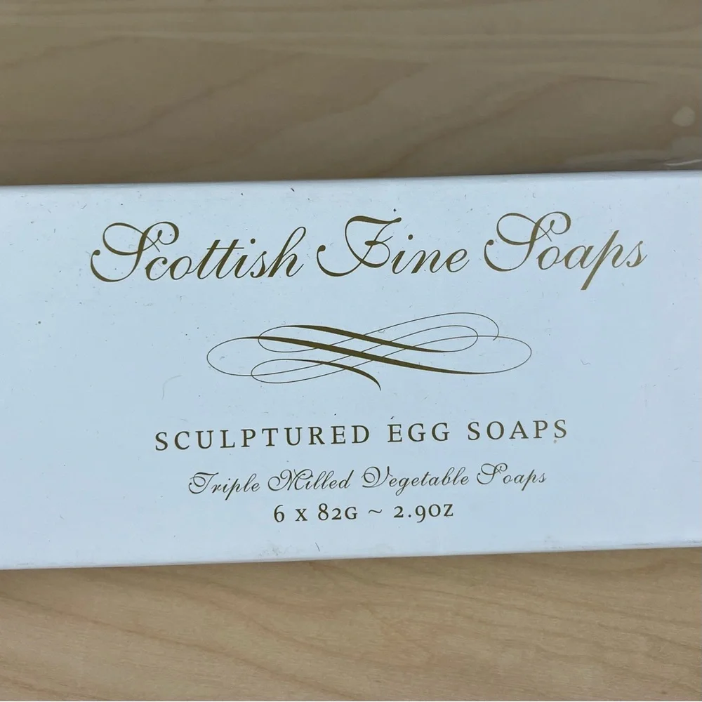 Vintage Scottish Fine Soaps Sculptured Eggs Triple Milled Vegetable 6 Piece NEW!